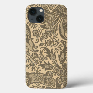 Vintage William Morris Sepia Tan Botanisk