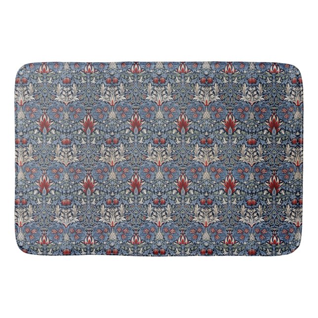 Vintage William Morris Snakeshead Fritillary Red Badrumsmatta (Framsidan)