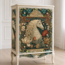 Vintage William Morris-stil Art Nouveau Enhörning