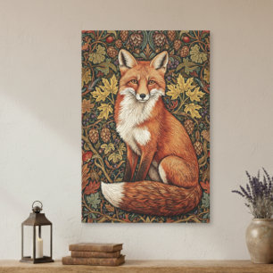 Vintage William Morris Stug Fox Höst Canvastryck