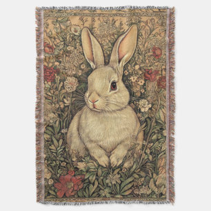 Vintage William Morris Stuga Tan Kanin Filt