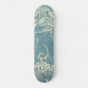 Vintage William Morris Tulip Blommigt Design Old School Skateboard Bräda 21,6 Cm