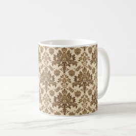 Vintage William Morris Venetian Blommig Brun Vit Kaffemugg