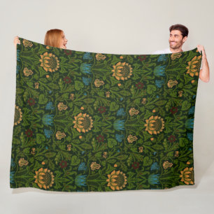 Vintage William Morris Violet och Columbine Fleecefilt