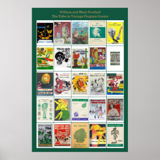 Vintage William och Mary Football Programme täcker Poster