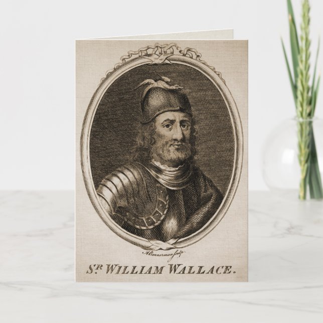 Vintage William Wallace Tartan Day Card Helgkort (Framsida)