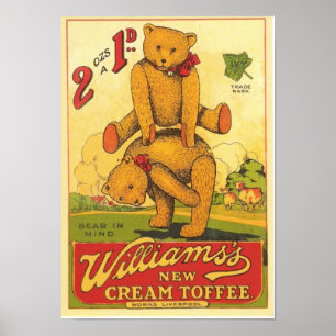 Vintage Williams nya Cream Toffee Ad Poster