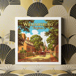 Vintage Williamsburg Virginia Kakelplatta