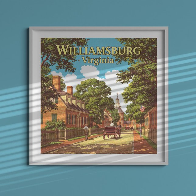 Vintage Williamsburg Virginia Poster (Skapare uppladdad)