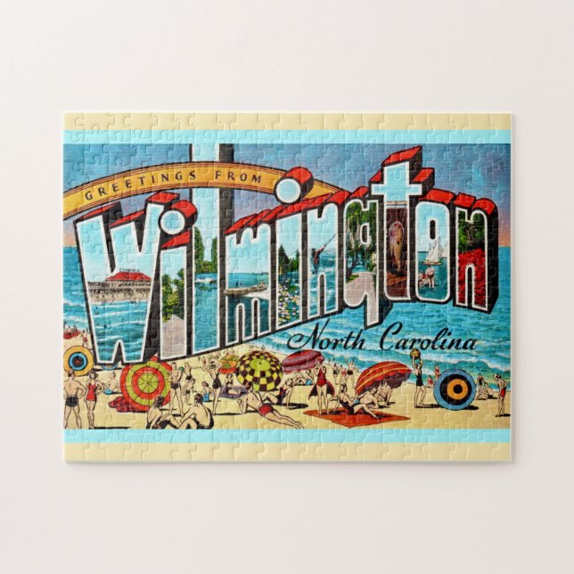 Vintage Wilmington NC 11x14 Pussel (Horisontell)