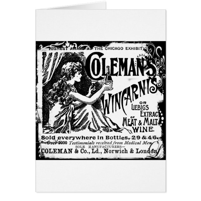Vintage Wincarnis Tonic Ad Hälsningskort (Framsidan)