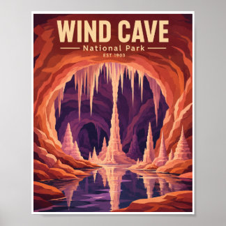 Vintage Wind Cave National Park Resa Poster