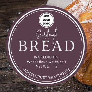 Vintage Wine Bakery Sourdough Bröd Logotyp Etikett