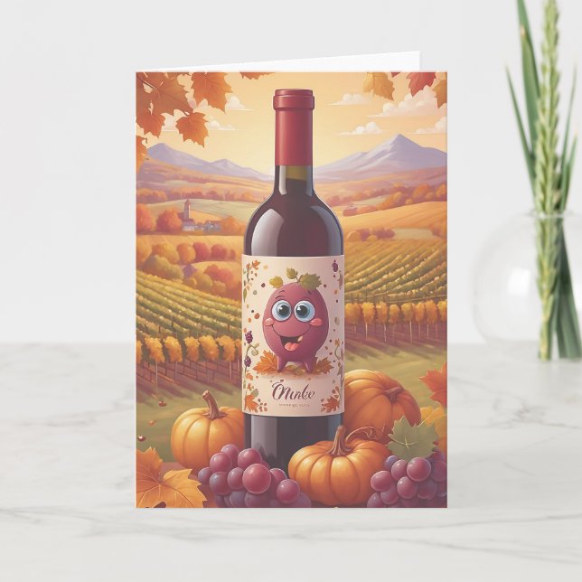 Vintage Wine Barrel Celebration Kort (Framsida)