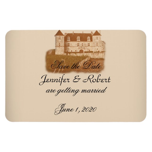 Vintage Winery Bröllop spara datum Magnet (Horisontell)