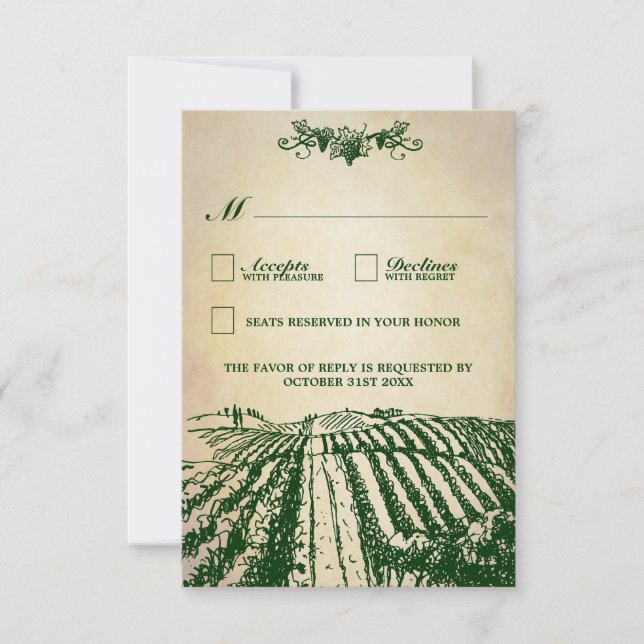Vintage Winery Tuscan Vineyard Bröllop OSA Cards (Framsida)