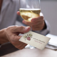 Vintage Winery Winemaker Sommelier Grape Logotyp