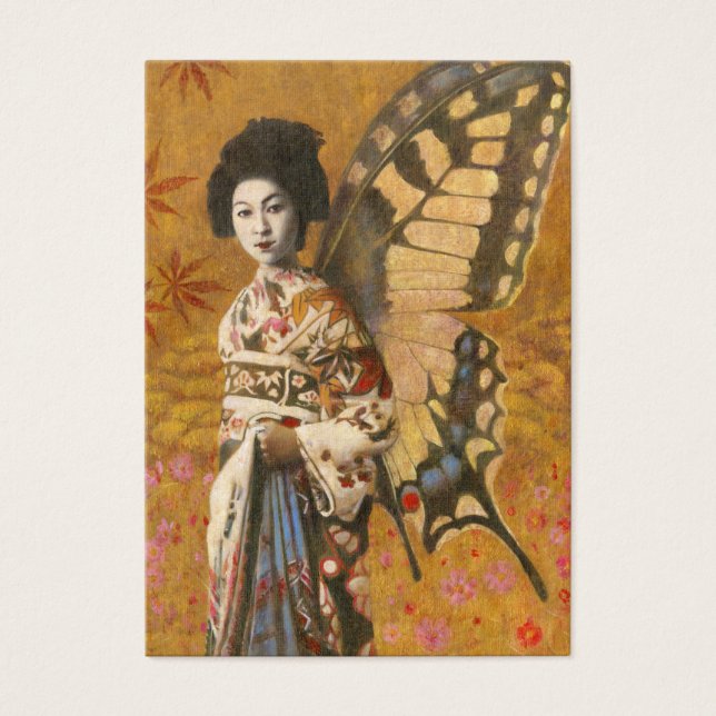 Vintage Winged Geisha ACEO Affärskort Visitkort (Framsidan)