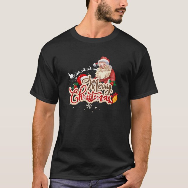 Vintage Winking Jultomten God jul T Shirt (Framsida)
