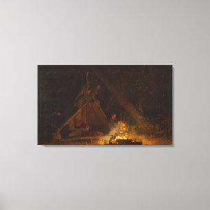 Vintage Winslow Homer Camp Fire Canvastryck