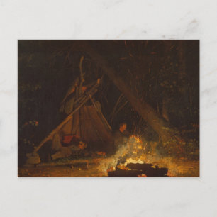 Vintage Winslow Homer Camp Fire Vykort