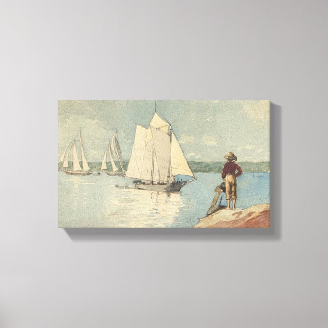 Vintage Winslow Homer Clear Sailing Canvastryck (Framsida)