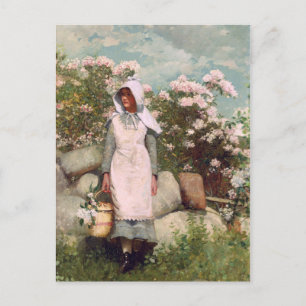 Vintage Winslow Homer Girl and Laurel Vykort