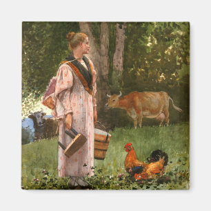 Vintage Winslow homer Mjölk Maid Magnet