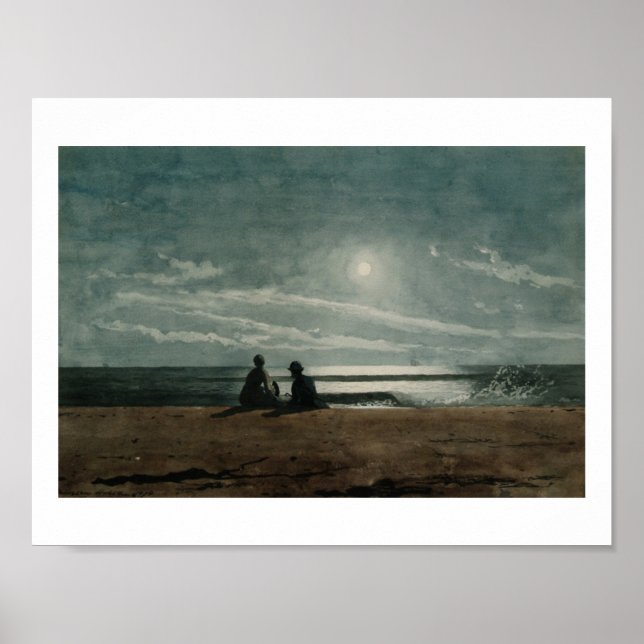 Vintage Winslow Homer Moonlight Poster (Framsidan)