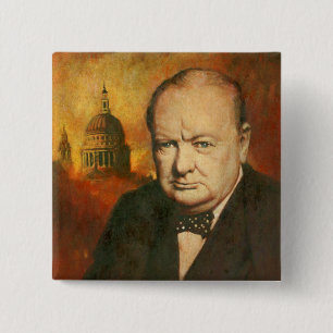 Vintage Winston Churchill Badge Knapp