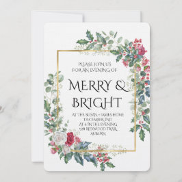 Vintage Winter Botanical Christmas Elegance Inbjudningar