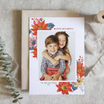Vintage Winter Botanicals Glad helg Photo<br><div class="desc">Glad helg! Skicka dina semesterhälsningar till familj och vänner med det här anpassadet botaniskt helgdag-fotokort. Den har vattenfärgsbukett med orange,  gult och rosa vinterblommor med motsvarande blommönster. Anpassa genom att lägga till foto,  namn,  år och andra detaljer. Det här helgdag av fotokort för vintertid finns i andra blommigtar.</div>