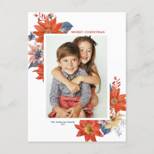 Vintage Winter Botanicals God jul Photo Helg Vykort