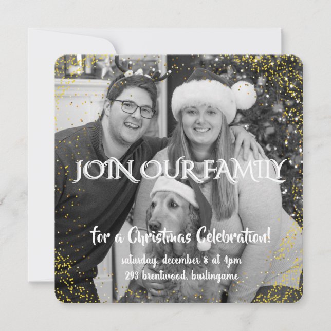 Vintage Winter Christmas Elegance Personalized  Inbjudningar (Framsida)