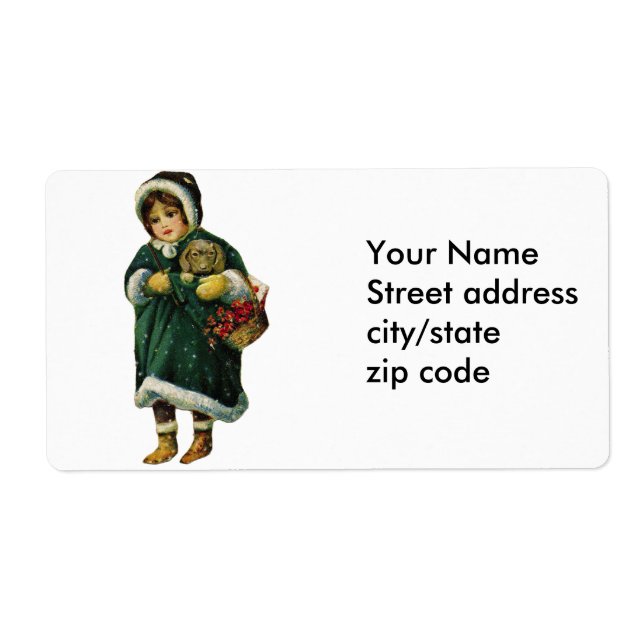 Vintage Winter Girl Fraktsedel (Framsidan)