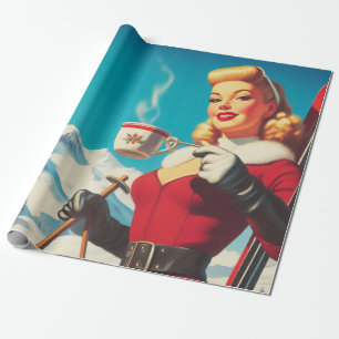 Vintage Winter Girl Presentpapper