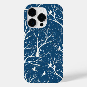 Vintage Winter Himmel White Birds Snöflingor