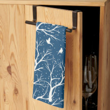 Vintage Winter Himmel White Birds Snöflingor