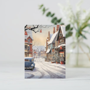 Vintage Winter in City Vykort