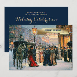 Vintage Winter Parisian Scene-Julfest Inbjudningar