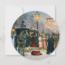 Vintage Winter Parisian Scene-Julfest Inbjudningar