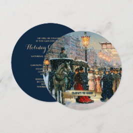 Vintage Winter Parisian Scene-Julfest Inbjudningar