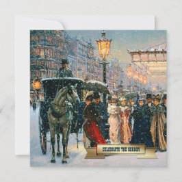 Vintage Winter Parisian Scene-Julfest Inbjudningar