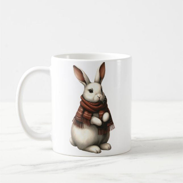 Vintage Winter Rabbit Kaffemugg (Vänster)