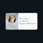 Vintage Winter Santa Adressetiketters Adressetikett<br><div class="desc">Den nostalgiska Victorianska bilden av tomten i kombination med den magiska vinterscenen gör en vacker och unik kombination och en minnesvärd julkeepé. Inuti texten finns anpassade.</div>