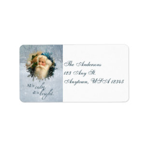 Vintage Winter Santa Adressetiketters Adressetikett