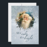 Vintage Winter Santa Julkort<br><div class="desc">Den nostalgiska Victorianska bilden av tomten i kombination med den magiska vinterscenen gör en vacker och unik kombination och en minnesvärd julkeepé. Kompletterande bild vid omvänd text med anpassade.</div>