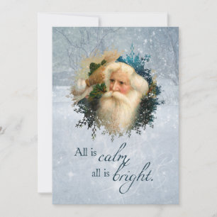 Vintage Winter Santa Julkort