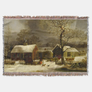 Vintage Winter Scene av George Durrie Mysfilt