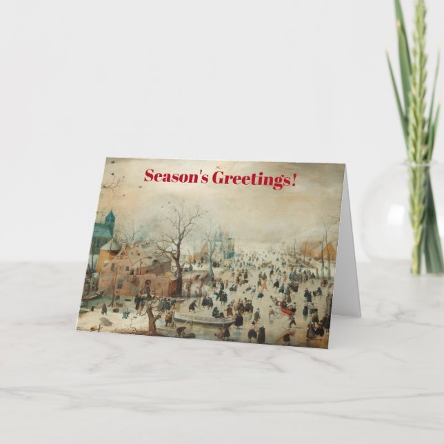 Vintage Winter Scene i Holland Kort (Framsida)